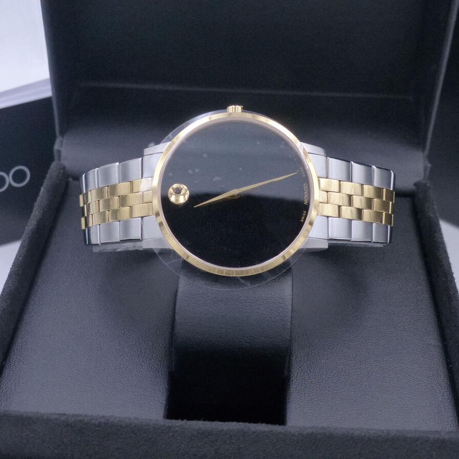 Movado Museum Classic Black Dial Two Tone Steel Strap Watch for Men - 0607200 Buy Now By Movado
