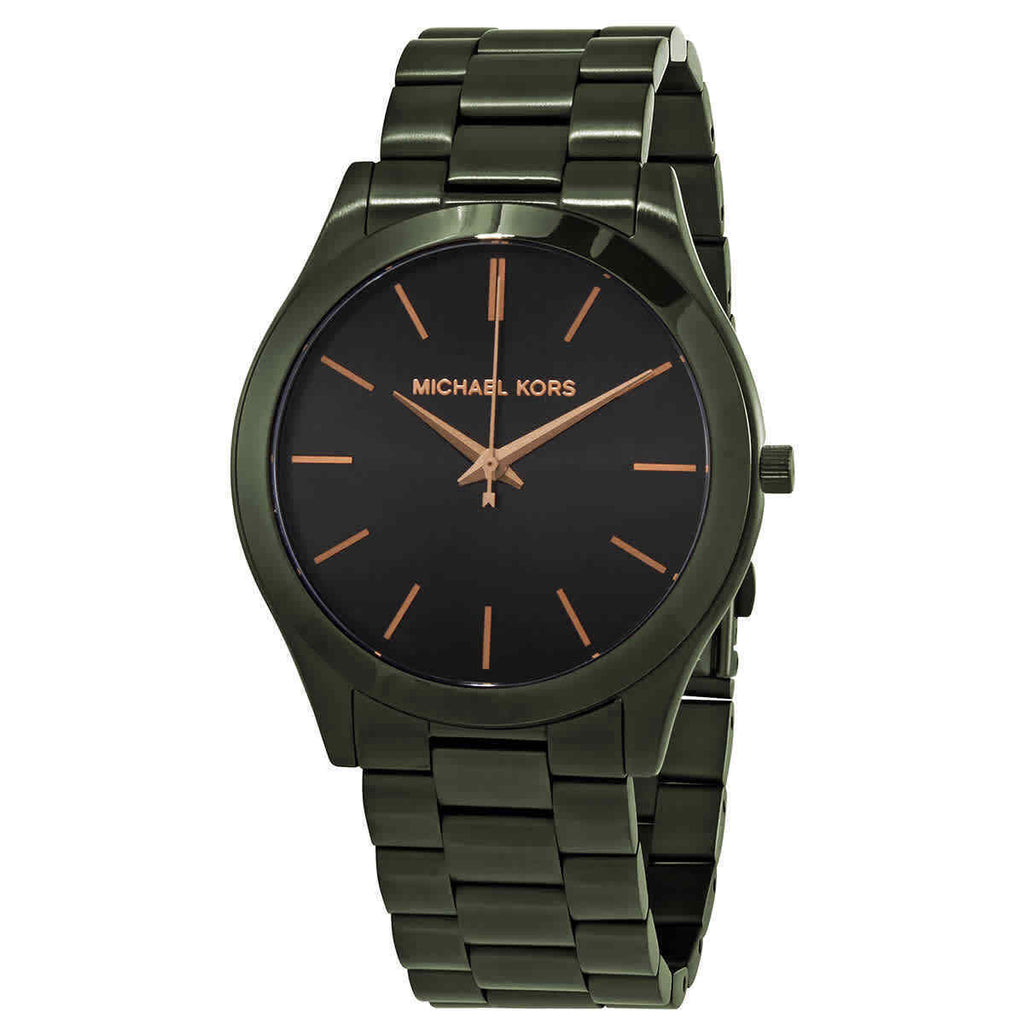 Michael Kors Slim Runway Quartz Black Dial Green Steel Strap Watch For Men - MK8715 Buy Now By Michael Kors