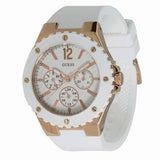 Guess Overdrive Analog White Dial White Rubber Strap Watch for Women - W10614L2 Buy Now By Guess