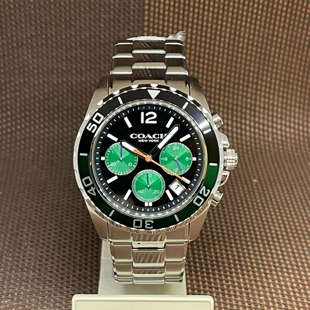 Coach Kent Green Dial Silver Steel Strap Watch for Men - 14602557 Buy Now By Coach