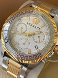 Versace Greca Action Chronograph Quartz Silver Dial Two Tone Steel Strap Watch for Men - VE3J00522 Buy Now By Versace
