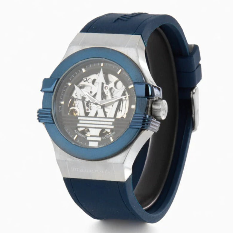 Maserati Potenza Automatic Skeleton Dial Blue Rubber Strap Watch For Men - R8821108035 Buy Now By Maserati