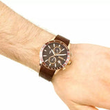 Hugo Boss Rafale Chronograph Brown Dial Brown Leather Strap Watch For Men - 1513392 Buy Now By Hugo Boss