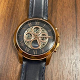 Fossil Grant Automatic Blue Dial Blue Leather Strap Watch for Men - ME3029 Buy Now By Fossil