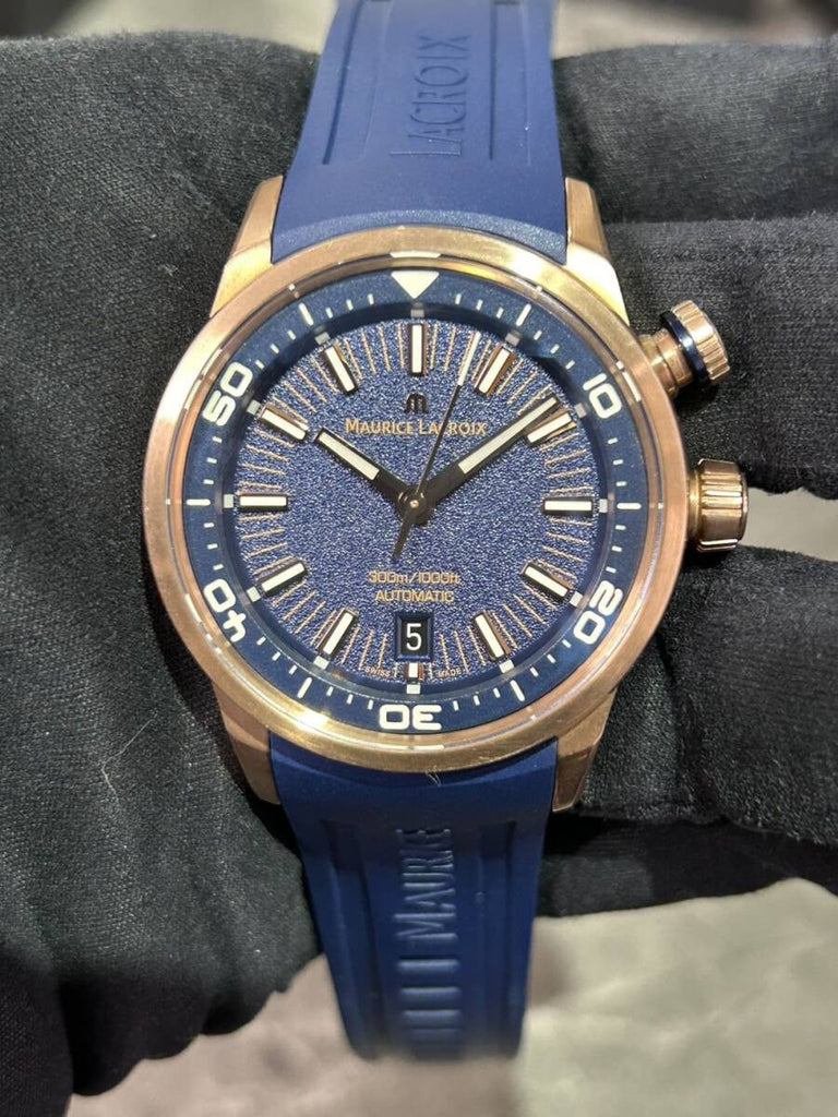 Maurice Lacroix Pontos Divers Limited Edition Blue Dial Blue Leather Strap Watch For Men - PT6248-BRZ0B-430-4 Buy Now By Maurice Lacroix