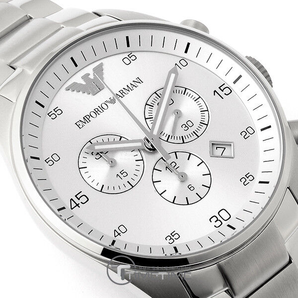 Emporio Armani Sportivo Chronograph Silver Dial Silver Steel Strap Watch For Men - AR5963 Buy Now By Emporio Armani