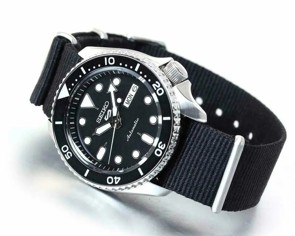 Seiko 5 Sports SKX Automatic Black Dial Black NATO Strap Watch For Men - SRPD55K3 Buy Now By Seiko