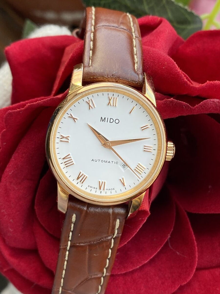 Mido Baroncelli III Automatic Silver Dial Brown Leather Strap Watch For Women - M7600.2.21.8 Buy Now By Mido