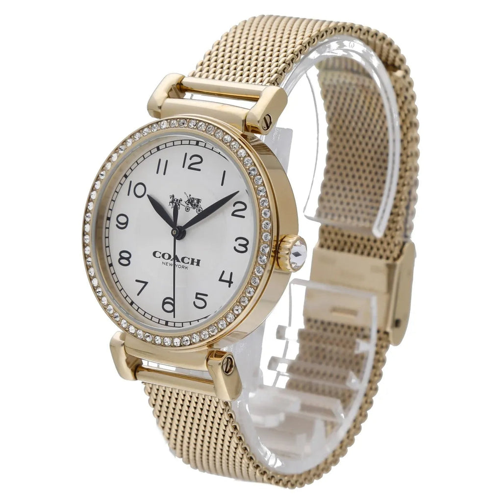 Coach Madison White Dial Gold Mesh Bracelet Watch for Women - 14502652 Buy Now By Coach