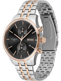 Hugo Boss Associate Chronograph Black Dial Two Tone Steel Strap Watch for Men - 1513840 Buy Now By Hugo Boss