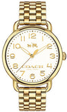 Coach Delancey Classic White Dial Gold Steel Strap Watch for Women - 14502261 Buy Now By Coach