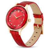 Swarovski Octea Nova Quartz Red Dial Red Leather Strap Watch for Women - 5650002 Buy Now By Swarovski