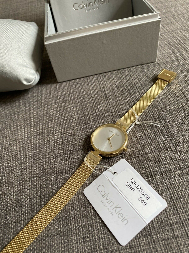 Calvin Klein Authentic White Dial Rose Gold Mesh Bracelet Watch for Women - K8G23526 Buy Now By Calvin Klein