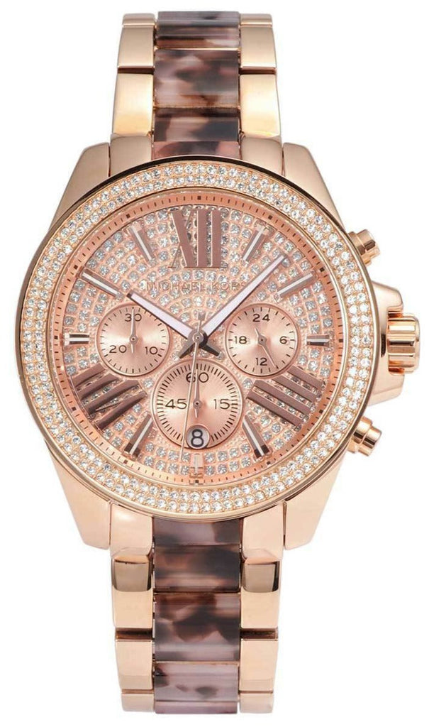 Michael Kors Wren Diamonds Rose Gold Dial Two Tone Steel Strap Watch for Women - MK6159 Buy Now By Michael Kors