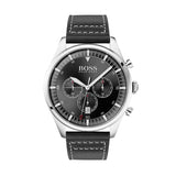 Hugo Boss Pioneer Chronograph Black Dial Black Leather Strap Watch For Men - 1513708 Buy Now By Hugo Boss