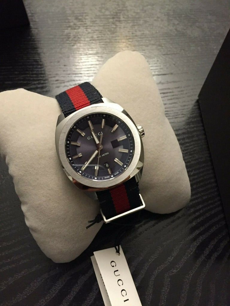 Gucci GG2570 Quartz Blue Dial Blue & Red Nylon Strap Watch For Men - YA142304 Buy Now By Gucci