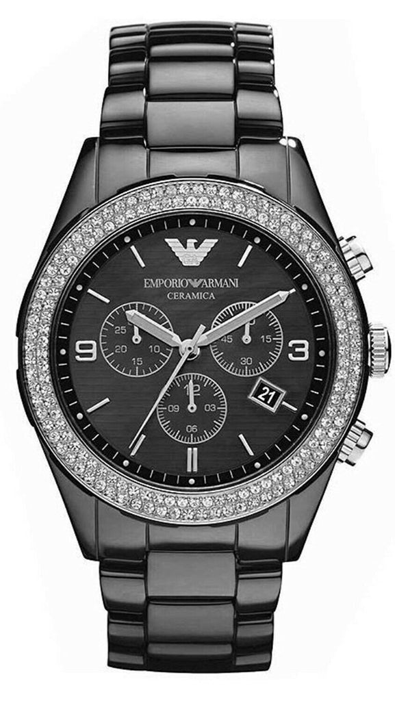 Emporio Armani Ceramica Black Dial Black Ceramic Strap Watch For Men - AR1455 Buy Now By Emporio Armani