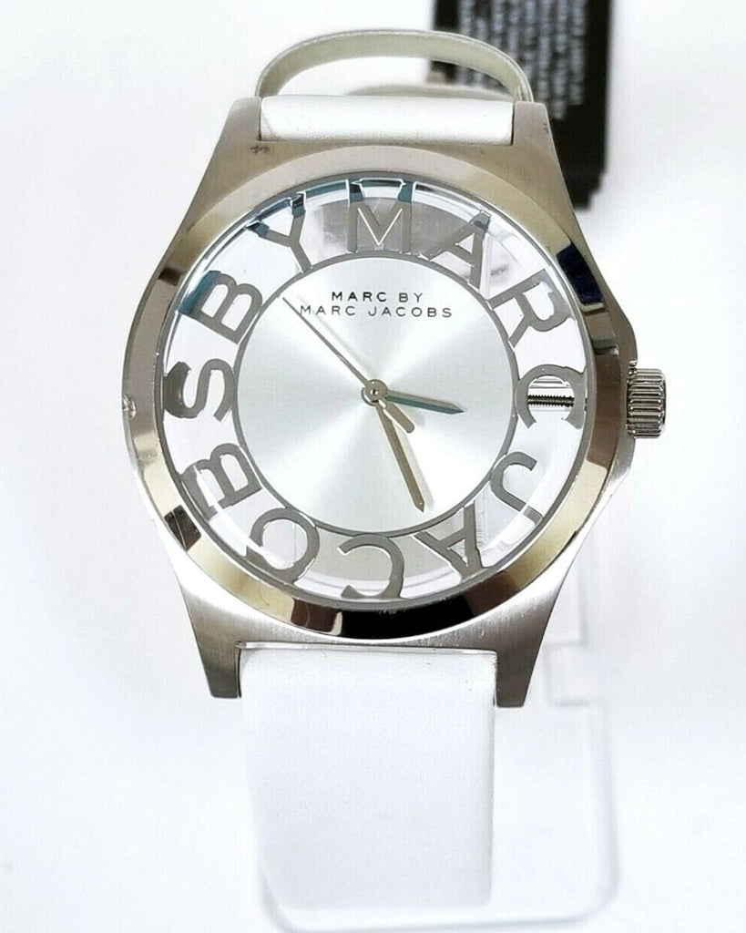 Marc Jacobs Henry Skeleton White Dial White Leather Strap Watch for Women - MBM1241 Buy Now By Marc Jacobs