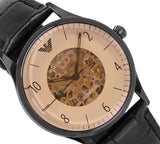 Emporio Armani Meccanico White Dial Black Leather Strap Watch For Men - AR1923 Buy Now By Emporio Armani