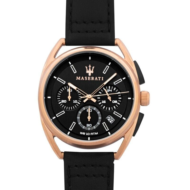 Maserati Trimarano Chronograph Black Dial Leather Strap Watch For Men - R8871632002 Buy Now By Maserati