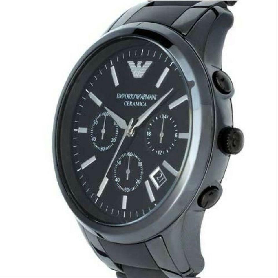 Emporio Armani Ceramica Chronograph Black Dial Black Strap Watch For Men - AR1452 Buy Now By Emporio Armani