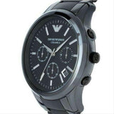 Emporio Armani Ceramica Chronograph Black Dial Black Strap Watch For Men - AR1452 Buy Now By Emporio Armani