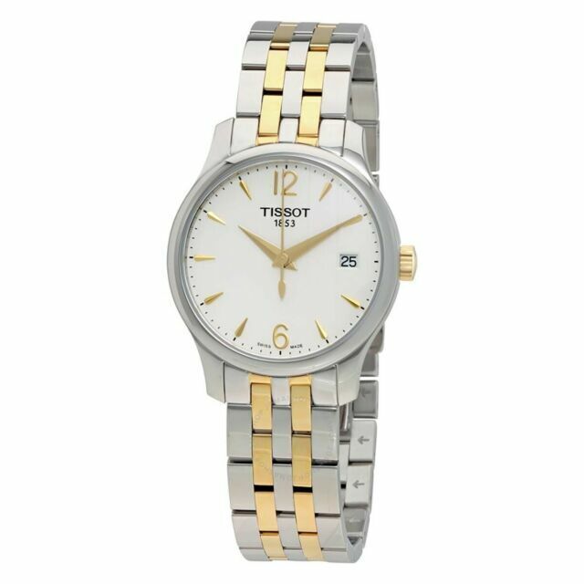 Tissot T Classic Tradition White Dial Two Tone Mesh Bracelet Watch for Women - T063.210.22.037.00 Buy Now By Tissot