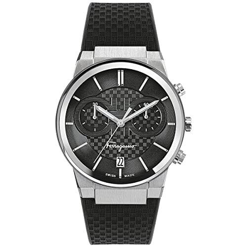 Salvatore Ferragamo Sapphire Chrono Black Dial Black Silicone Strap Watch for Men - SFME00121 Buy Now By Salvatore Ferragamo