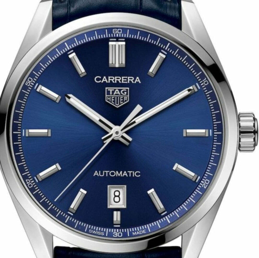 Tag Heuer Carrera Date Blue Dial Blue Leather Strap Watch for Men - WBN2112.FC6504 Buy Now By Tag Heuer