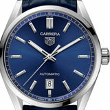 Tag Heuer Carrera Date Blue Dial Blue Leather Strap Watch for Men - WBN2112.FC6504 Buy Now By Tag Heuer