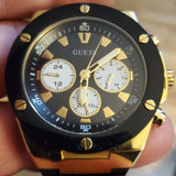 Guess Poseidon Chronograph Black Dial Black Rubber Strap Watch for Men - GW0057G1 Buy Now By Guess