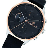 Tommy Hilfiger Chase Chronograph Quartz Grey Dial Black Leather Strap Watch For Men - 1791488 Buy Now By Tommy Hilfiger