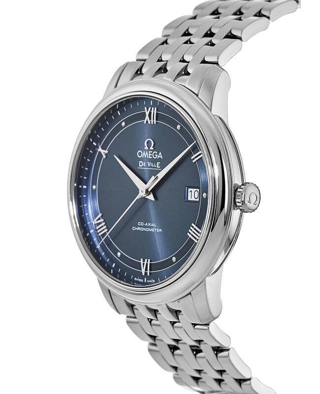 Omega De Ville Prestige Co-Axial Blue Dial Silver Steel Strap Watch for Men - 424.10.40.20.03.002 Buy Now By Omega