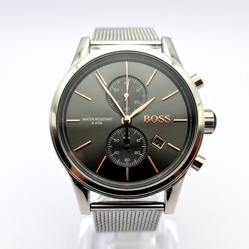 Hugo Boss Jet Chronograph Grey Dial Silver Mesh Bracelet Watch for Men - 1513440 Buy Now By Hugo Boss