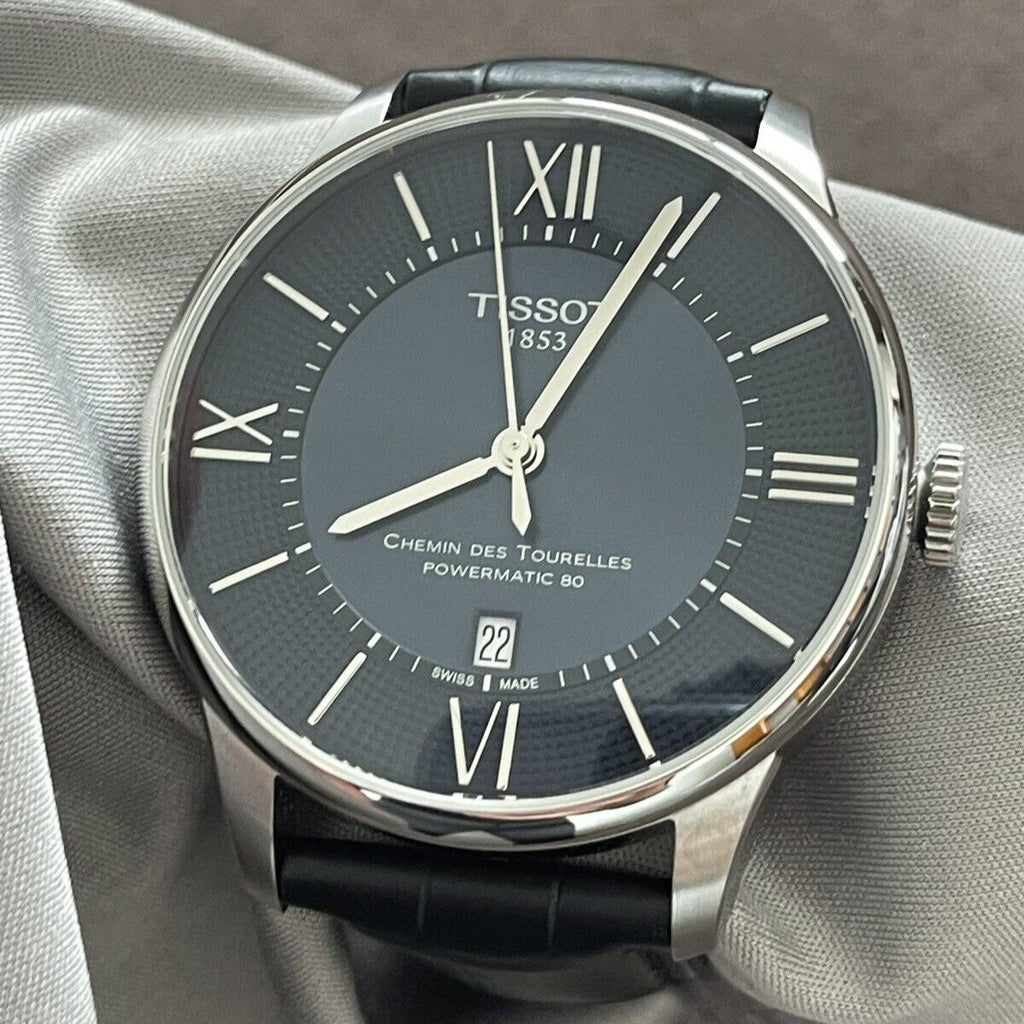 Tissot Chemin Des Tourelles Powermatic 80 Blue Dial Blue Leather Strap Watch for Men - T099.407.16.048.00 Buy Now By Tissot