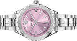 Versace Hellenyium Pink Dial Silver Steel Strap Watch for Women - V12010015 Buy Now By Versace