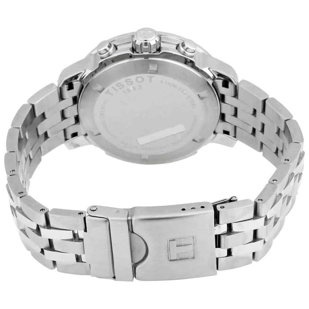 Tissot PRC 200 Chronograph Black Dial Silver Steel Strap Watch For Men - T114.417.11.057.00 Buy Now By Tissot