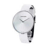 Calvin Klein Full Moon White Dial White Leather Strap Watch for Women - K8Y231L6 Buy Now By Calvin Klein