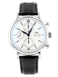 IWC Portofino Chronograph White Dial Black Leather Strap Watch for Men - IW391024 Buy Now By IWC