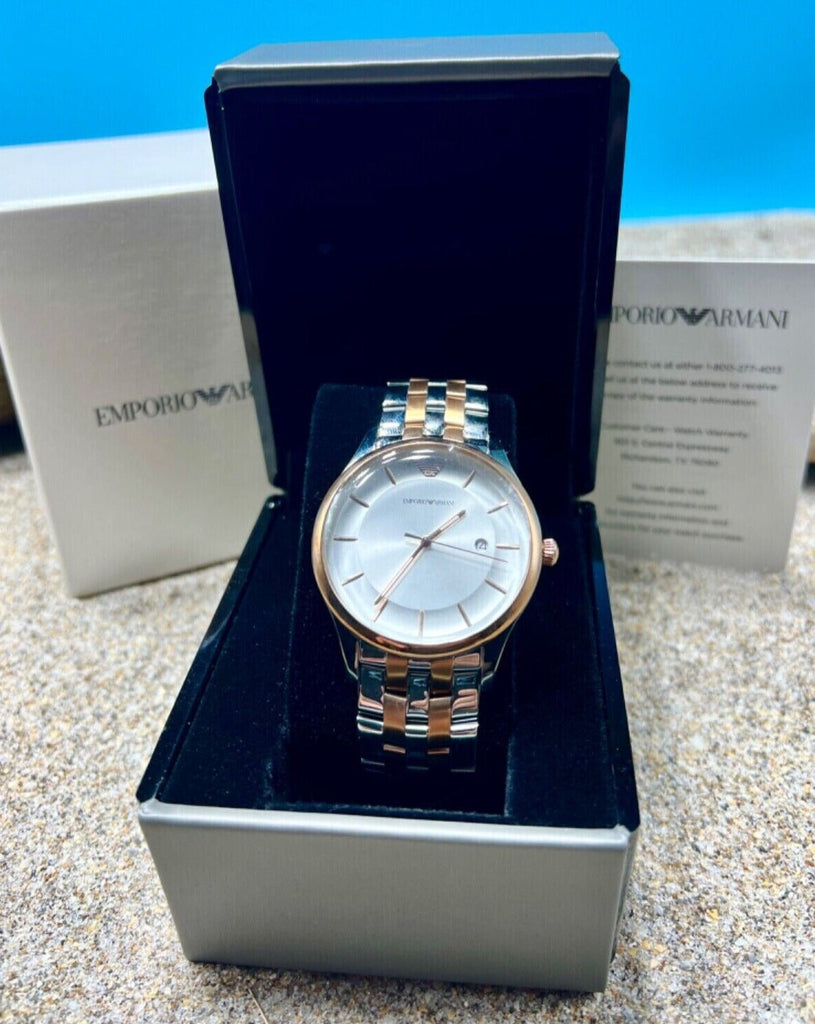 Emporio Armani Lambda Analog Silver Dial Two Tone Steel Strap Watch For Men - AR11044 Buy Now By Emporio Armani