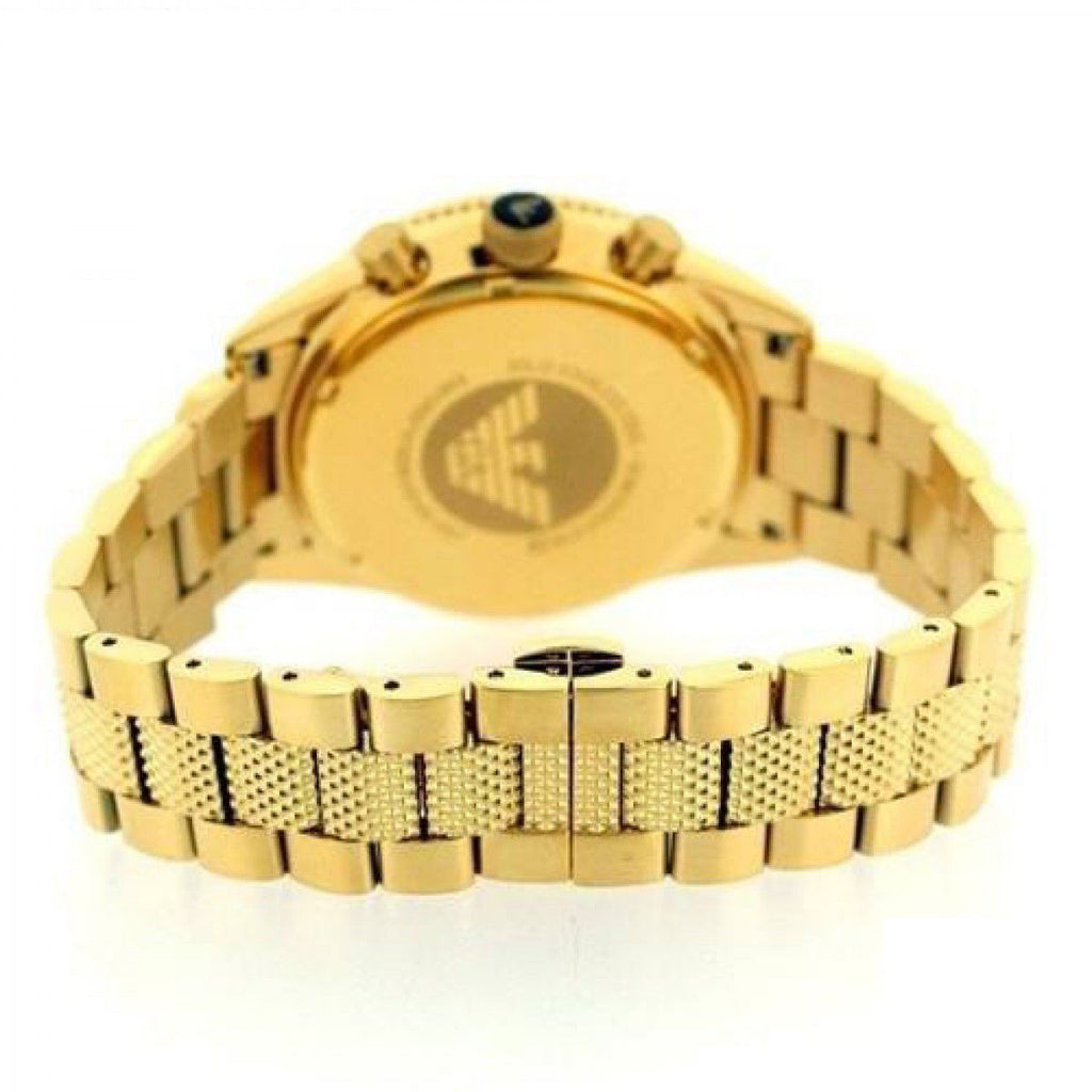 Emporio Armani Chronograph Black Dial Gold Steel Strap Watch For Men - AR5857 Buy Now By Emporio Armani