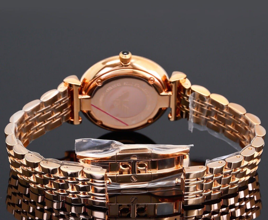 Emporio Armani Gianni T-Bar Black Dial Rose Gold Strap Watch For Women - AR11145 Buy Now By Emporio Armani