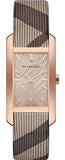 Burberry The Pioneer Rose Gold Dial Haymarket Brown Leather Strap Watch for Women - BU9408 Buy Now By Burberry