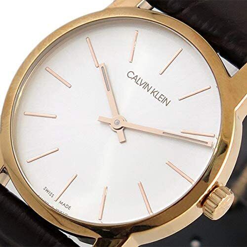 Calvin Klein City White Mother of Pearl Dial Brown Leather Strap Watch for Women - K2G23620 Buy Now By Calvin Klein