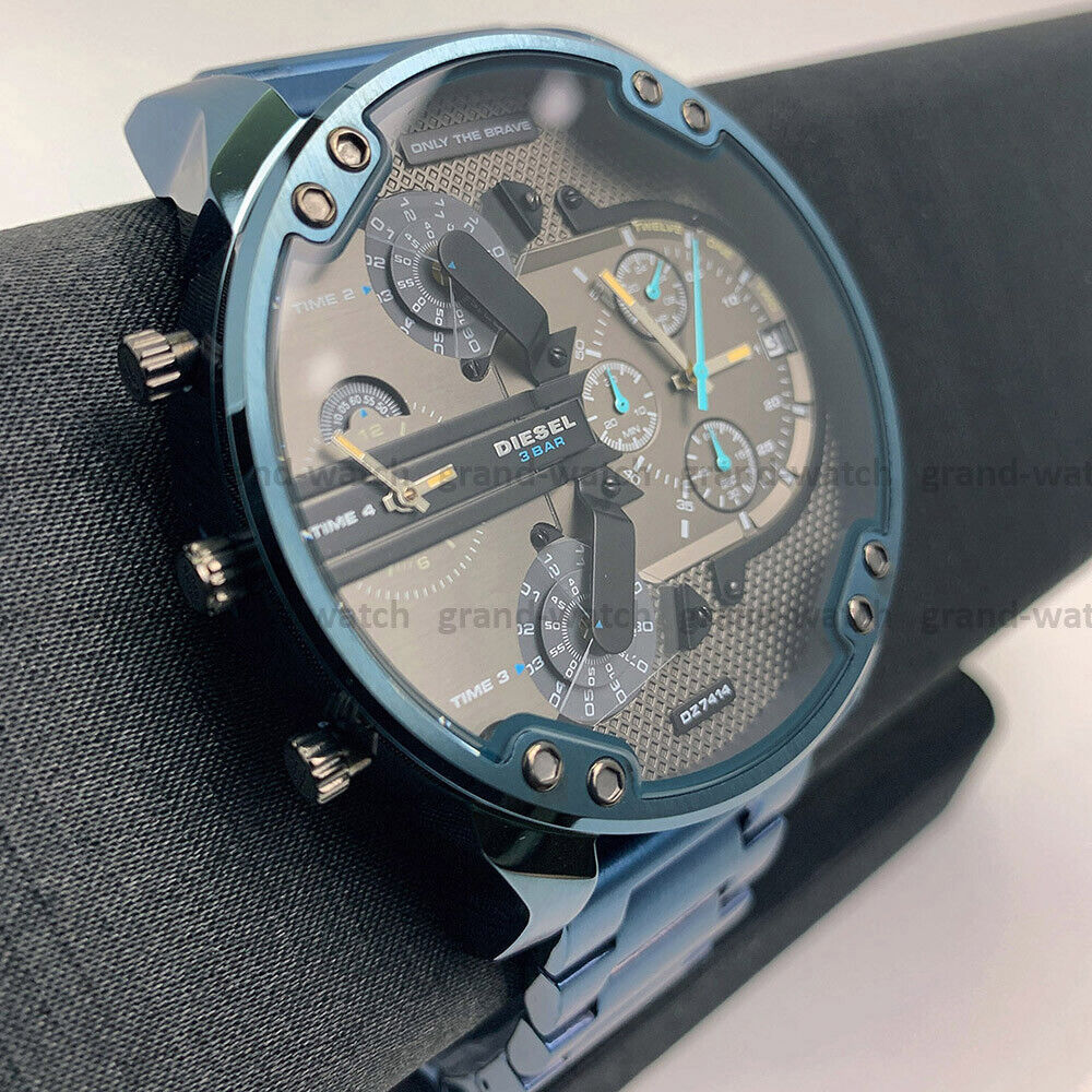 Diesel Daddy 2.0 Chronograph Grey Dial Blue Steel Strap Watch For Men - DZ7414 Buy Now By Diesel