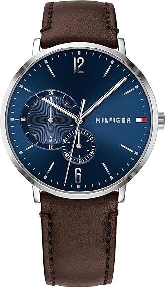 Tommy Hilfiger Cooper Blue Dial Brown Leather Strap Watch for Men - 1791508 Buy Now By Tommy Hilfiger