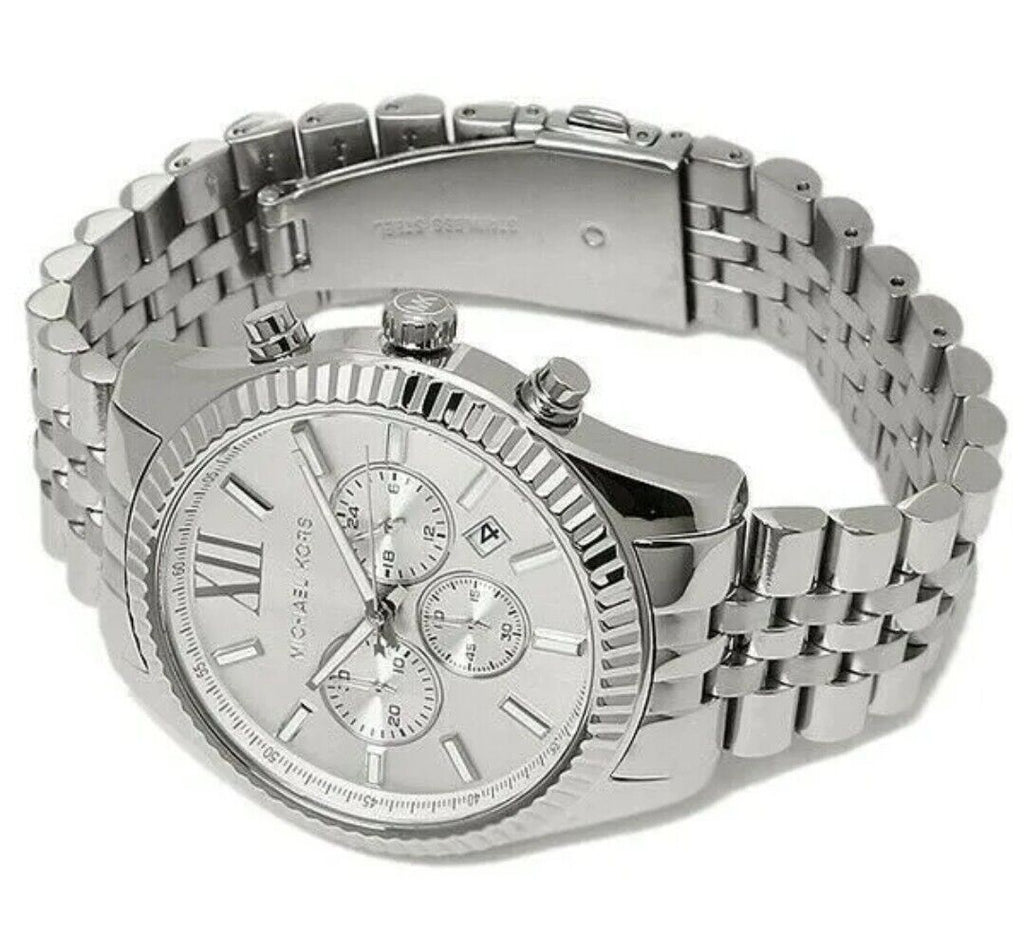 Michael Kors Lexington Silver Dial Silver Steel Strap Watch for Men - MK8405 Buy Now By Michael Kors