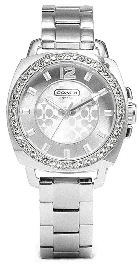 Coach Mini Boyfriend Diamonds Silver Dial Silver Steel Strap Watch for Women - 14501699 Buy Now By Coach
