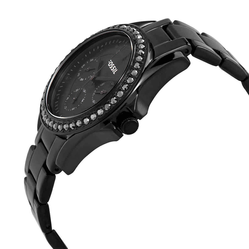Fossil Riley Multifunction Black Dial Black Steel Strap Watch for Women - ES4519 Buy Now By Fossil