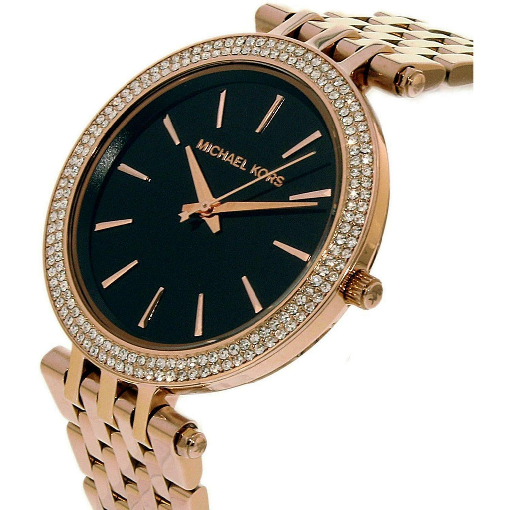 Michael Kors Darci Black Dial Rose Gold Steel Strap Watch for Women - MK3402 Buy Now By Michael Kors